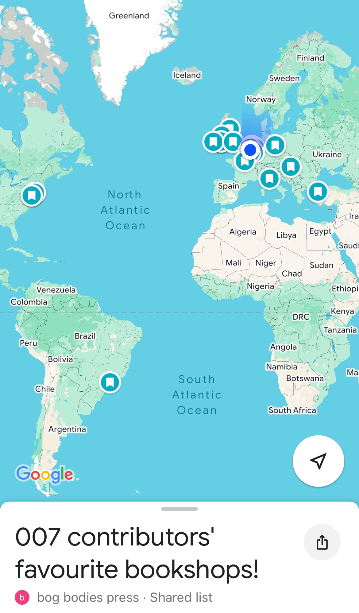 a map of great bookshops